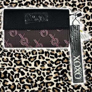 XOXO Black and Pink Patterned Wallet
